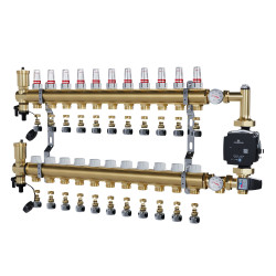 copy of Rozdzielacz mosiężny uzbrojony 2 obwodowy do ogrzewania podłogowego C.O.