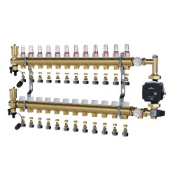 copy of Rozdzielacz mosiężny uzbrojony 2 obwodowy do ogrzewania podłogowego C.O.
