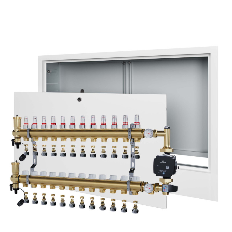 copy of Rozdzielacz mosiężny uzbrojony 2 obwodowy do ogrzewania podłogowego C.O.