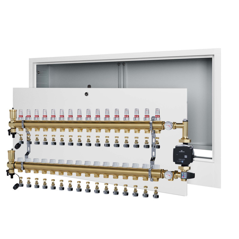 copy of Rozdzielacz mosiężny uzbrojony 2 obwodowy do ogrzewania podłogowego C.O.