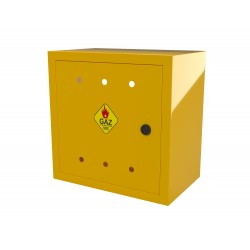 Skrzynka Gazowa natynkowa 400x400x250 z plecami Żółta
