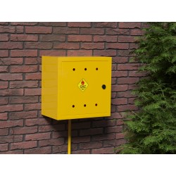 Skrzynka Gazowa natynkowa 400x400x250 z plecami Żółta