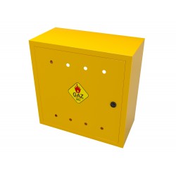 Skrzynka Gazowa natynkowa 500x500x250 z plecami Żółta