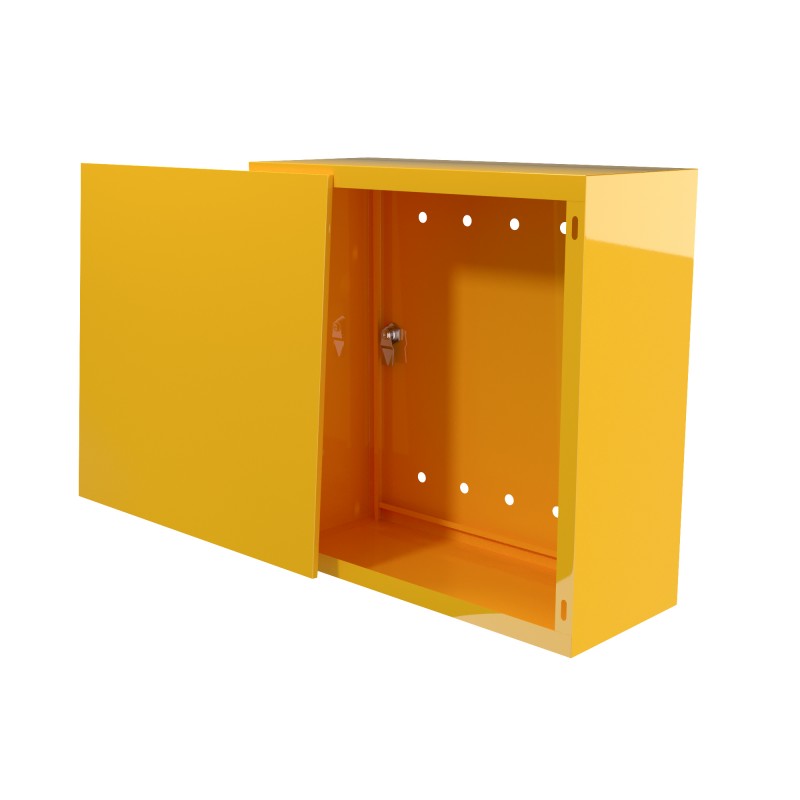 Skrzynka Gazowa natynkowa 600x600x250 z plecami Żółta